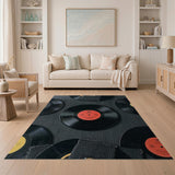 Multi-color and Patterns Retro Vinyl Records Area Rug