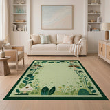 Whimsical Mushroom Meadow Border Rug