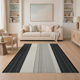 Black and White Bold Vertical Stripe Bold Black White Vertical Stripe Area Rug
