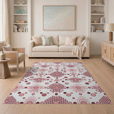 Pink Geometric Dot Area Rug