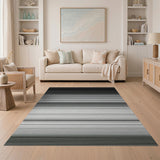 Black White Gradient Stripe Area Rug