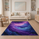 Cosmic Purple Nebula Cloud Area Rug