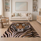 Abstract Tiger Face Striped Area Rug