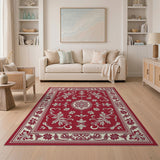 Red Ornate Persian Floral Area Rug