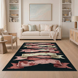 Distressed Pink Ribbon Banners Area Rug