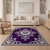 Purple Ornate Persian Medallion Area Rug