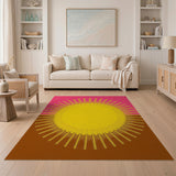 Geometric Modern Vibrant Sunburst Geometric Area Rug