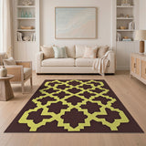 Gold Geometric Trellis Area Rug