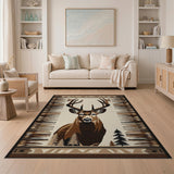 Majestic Buck Deer Southwestern Area Rug