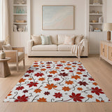 Autumn Maple Leaves Vine Pattern Area Rug