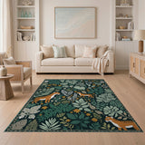 Lush Jungle Leopard Leaf Area Rug