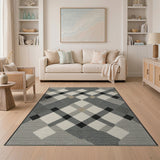 Grey Modern Grey Diamond Plaid Area Rug