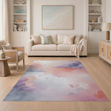 Dreamy Pastel Clouds Hearts Area Rug