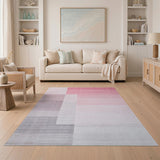 Pink Ombre Geometric Area Rug