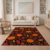 Autumn Pumpkin Harvest Pattern Area Rug