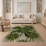 Green Green Geometric Starburst Area Rug