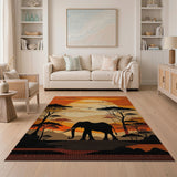 Elephant Savanna Sunset Area Rug