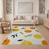 Vibrant Citrus Fruit Scatter Area Rug