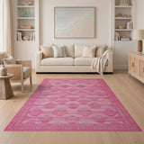 Pink Scallop Shell Coastal Area Rug