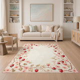 Pink Strawberry Floral Area Rug