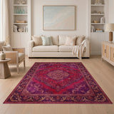 Red Medallion Red Traditional Persian Medallion Area Rug