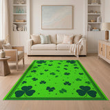 Lucky Four-Leaf Clover Green Area Rug