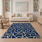 Navy Anchor Nautical Pattern Area Rug