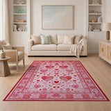 Romantic Hearts Persian Area Rug