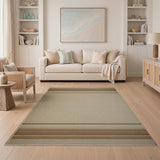 Southwestern Brown Tan Striped Woven Area Rug