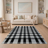 Black and White Buffalo Check Area Rug