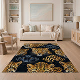 Fierce Leopard Panther Pattern Area Rug