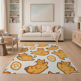 Chubby Orange Cat Kumquat Pattern Rug