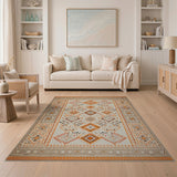 Orange Terracotta Geometric Heritage Tribal Rug