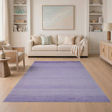 Modern Purple Striped Textured Area Rug