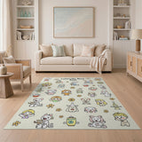 Whimsical Kids Cartoon Animal Area Rug