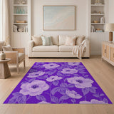 Purple Anemone Floral Area Rug