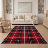 Bold Rustic Farmhouse Bold Red Black Buffalo Check Area Rug