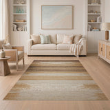 Brown and Tan Brown Tan Horizontal Striped Area Rug