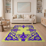 Purple Ornate Border Persian Area Rug