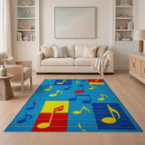 Vibrant Musical Notes Area Rug