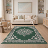 Traditional Persian Ornate Green Mandala Persian Area Rug