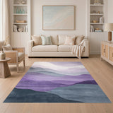 Purple Abstract Mountain Area Rug