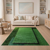 Shaggy Green Grass Turf Area Rug