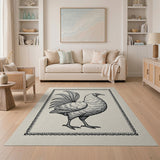 Majestic Rooster Engraving Area Rug