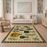 Mystic Halloween Beige Area Rug