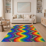Rainbow Wave Mountain Area Rug