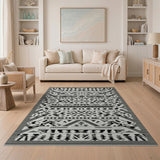 Southwestern Geometric Black White Southwestern Geometric Area Rug