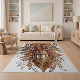 Majestic Spotted Deer Antler Area Rug