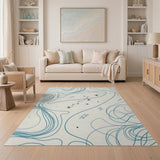 Blue Wave Constellation Abstract Area Rug