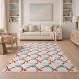 Abstract Interlocking Wave Geometric Area Rug